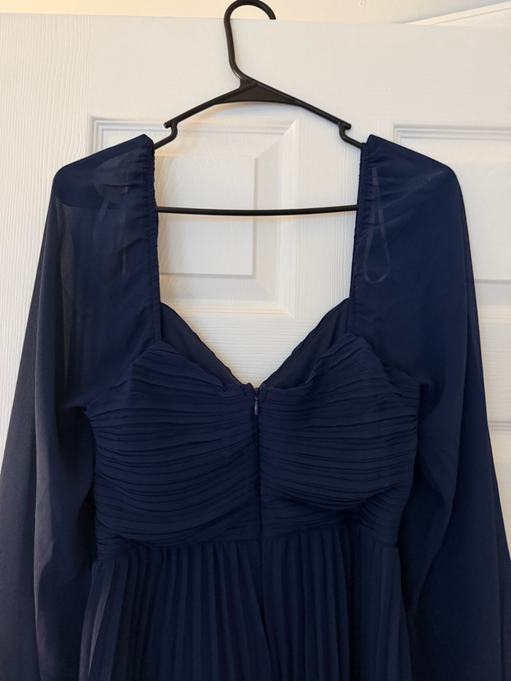 Lulus Impactful Elegance Navy Blue Tiered Balloon Sleeve Maxi Dress - Picture 9 of 12
